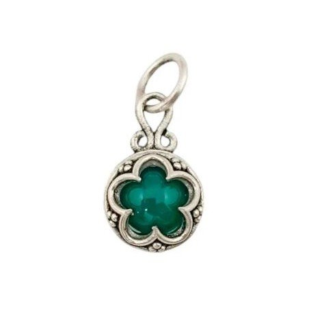 Amuleto Plata Gotland con Aventurina Verde 1,7 x 1,1 cm